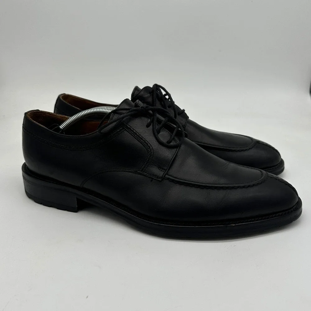 Faconnable Alan Men Oxford Dress Shoes 13M Black Leather Split Toe Made In Italy